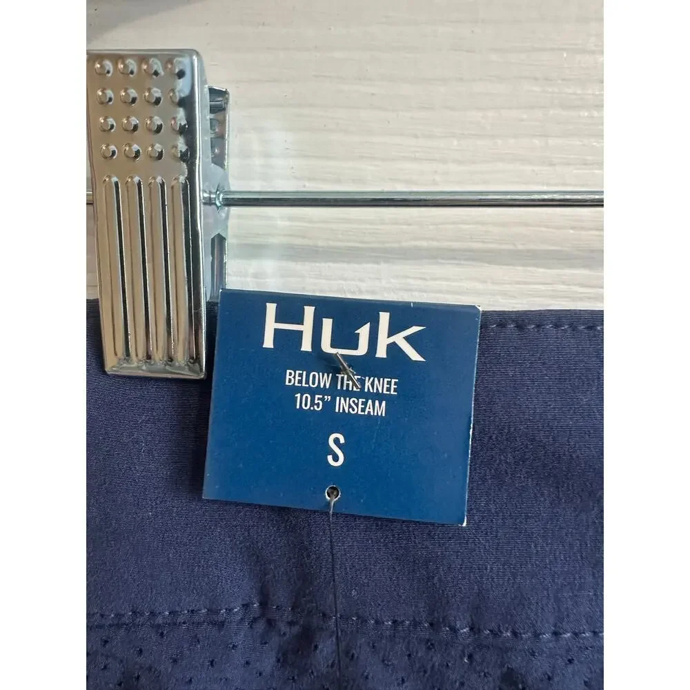 Huk NWT Next Level 10.5 Inch Shorts Sz S Fishing Navy Blue Outdoor Athletic